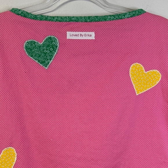 NWT Handmade by Erika Cotton Pink Heart Mini Dress Size S - Picture 7 of 7
